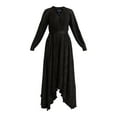 thumbnail image 4 of Scoop Women’s and Women's Plus Pleated Handkerchief Hem Dress with Long Sleeves, Sizes XS-4X, 4 of 5