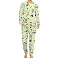 thumbnail image 3 of Pijama de tiburón blanco con silueta de animal para hombre, conjunto de pijama de manga larga moderno de 2 piezas, traje informal con gráficos para uso diario, regalo de cumpleaños, 3 of 5