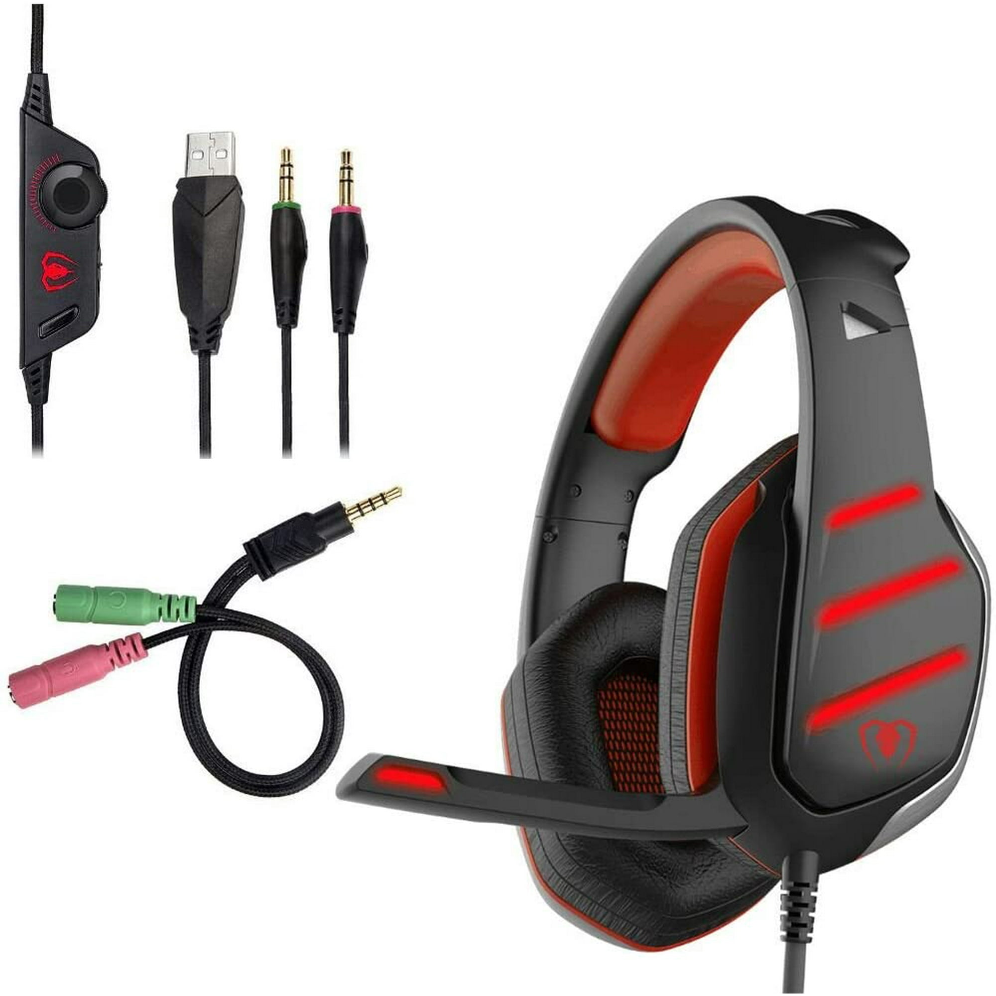 Beexcellent GM-3 Pro Wired Gaming Headset with Mic, LED Lights and