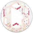 thumbnail image 2 of Designart 'roses pattern' Modern Round Wall Mirror - Hexagon Star, 2 of 3
