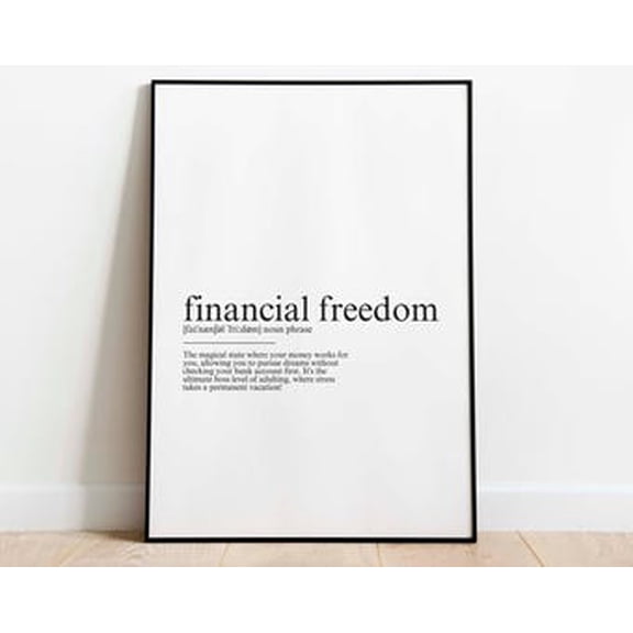 POSTER Financial Freedom Definition Poster, decor Poster, Motivational Wall Art, Room Decor, Motivational Quote, Motivational Gift UNFRAMED, 12x18