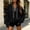 Black, variant on Women Sweatshirt Sevevn Half Zip Stand Collar Cropped Fit Soft Fleece Drawstring Drop Shoulder Long Sleeve Top For Daily Sport Casual Wear