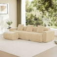 thumbnail image 2 of Newest Streamline Velvet Modular Sofa with French Piping & No Assembly for Living Room & Studio, Light Camel, 2 of 13