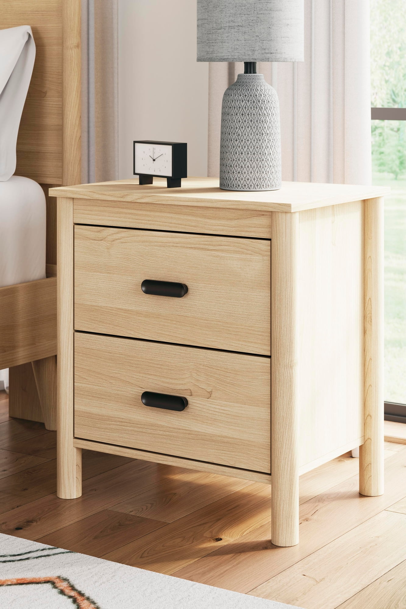Signature Design by Ashley Cabinella 2 Drawer Nightstand, Tan