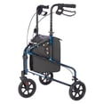 thumbnail image 1 of Rhythm Healthcare Rally Lite Aluminum 3-Wheel Folding Walker with Tote, Blue, 1 of 5