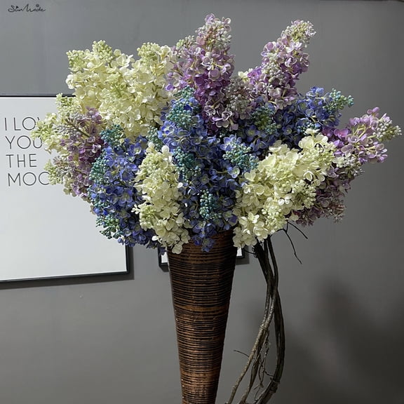 YMTQ High-end Real Touch Dreamy Lilac Branch Fake Flowers Home Decor Dining Table Decoration Accessories Autumn Decore DIY