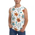 thumbnail image 2 of Lsque Various Turtle Print Men's Cotton Blend Sleeveless Muscle Shirts (S-3XL)- Moisture Wicking, Odor Protection, UPF 30+,X-Large, 2 of 8