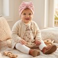 thumbnail image 2 of Baby Girls Turban Hats With Bow Caps Bonnets Headwraps For Toddlers Kids Bucket Hat UPF50+ Summer Sun Protection Beach Cap Cotton Kids Sun Hat for Boys Girls Outdoor, 2 of 4