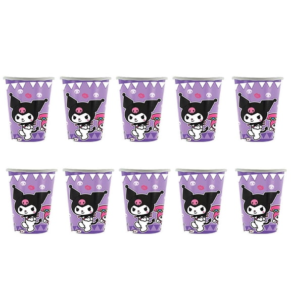 Kuromi Birthday Party Supplies Cups Tableware Disposable Paper Mouthwash Drinking Cups