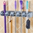 thumbnail image 1 of Soporte para escobas y trapeadores, organizador de herramientas de pared multiusos, resistente, ganchos de almacenamiento, colgador ideal para escobas, 1 of 5