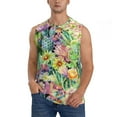 thumbnail image 2 of Lsque Watercolor Blooming Cactus Print Men's Cotton Blend Sleeveless Muscle Shirts (S-3XL)- Moisture Wicking, Odor Protection, UPF 30+,X-Large, 2 of 8