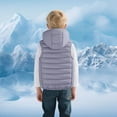 thumbnail image 5 of Girls Puffer Vest Hooded Jacket Grey Vest Kids Zipper Sleeveless Lightweight Jacket Girls Vest Size 13-15 Years, 5 of 6