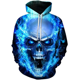 thumbnail image 3 of Sudadera con capucha para hombre Lindejuan estampado de calavera 3D manga larga estilo hip hop informal, 3 of 5
