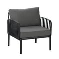 thumbnail image 2 of Orion Modern Outdoor Patio Club Chair with Cushions, Black+Dark Gray, 2 of 11
