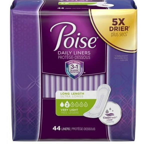 Poise Bladder Control Pad, 8-1/2 Inch Length Light Absorbency Polyacrylate One Size Fits Most Female Disposable, 19304 - Case of 264