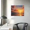 thumbnail image 3 of JRXY Canvas Wall Art Beach Sunset Ocean Waves Wall Decor " Modern Seascape Canvas Artwork Contemporary Nature Pictures Painting  Prints Framed Ready to Hang for Home Decoration 16x12in, 3 of 4