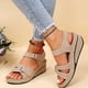 thumbnail image 3 of Women Sandals Soft Stitching Ladies Sandals Comfortable Flat Sandals Women Open Toe Beach Shoes Woman Footwear Sandalias Treking, 3 of 4