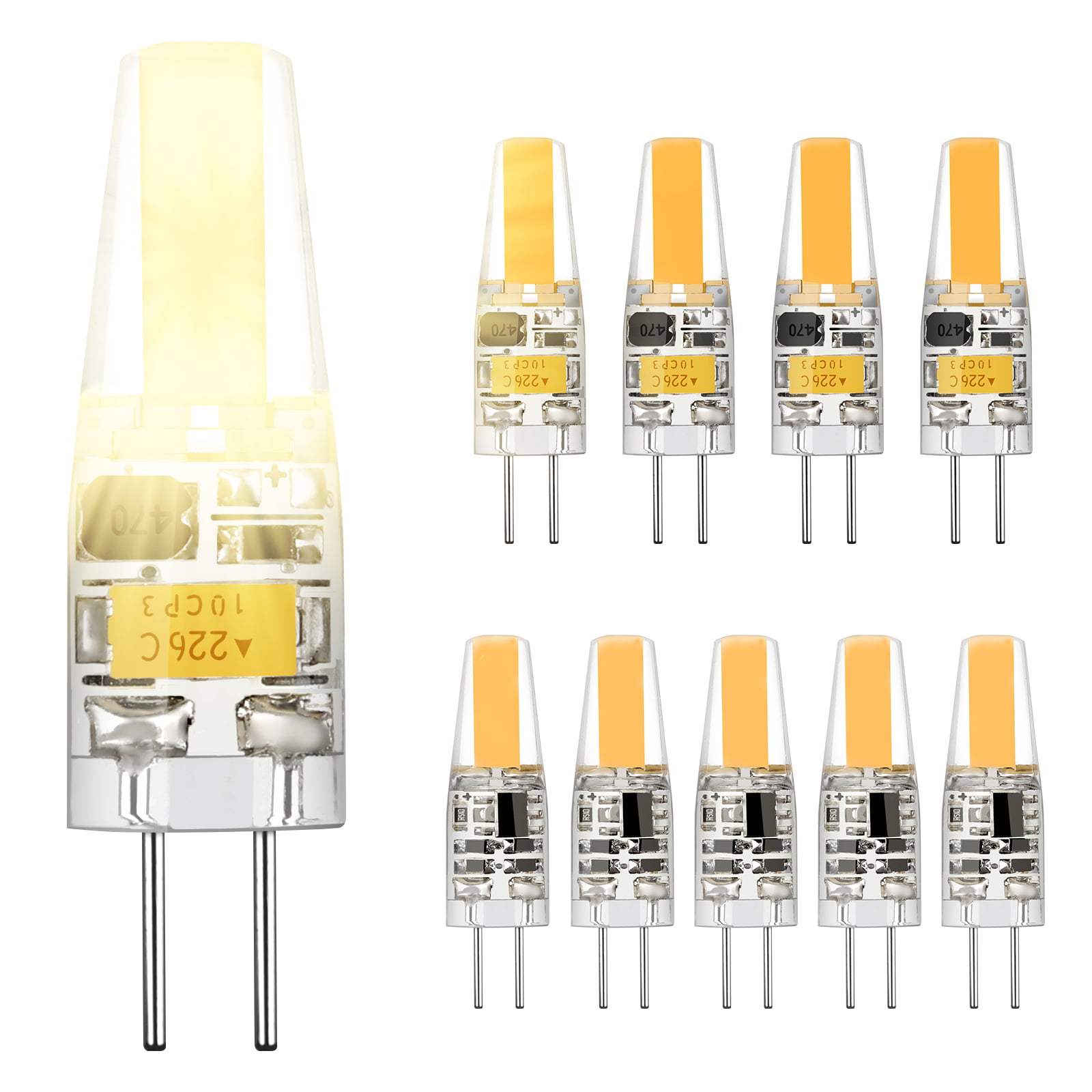 12V 20W Replacement Halogen Light Bulb Lamp Bi-Pin G4 10pcs Warm White 