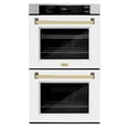 thumbnail image 2 of ZLINE 30 in. Autograph Edition Professional Convection Double Wall Oven with Air Fry and Self Clean in Stainless Steel with White Matte Doors and Polished Gold Handles (WADZ-WM-30-G), 2 of 2