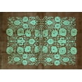 thumbnail image 1 of Ahgly Company Indoor Rectangle Oriental Turquoise Blue Industrial Area Rugs, 2' x 4', 1 of 4