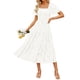 thumbnail image 1 of Vestido ZESICA para mujer, estilo bohemio, floral, playa, blanco, talla L, 1 of 7