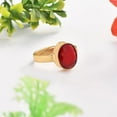 thumbnail image 2 of Natural 925 Sterling Silver Gold Plated Round Cut ruby ring, July birthstone ring gemstone ring, proposal ring for women Wedding Gift Ring, 2 of 3