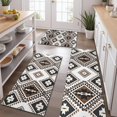 thumbnail image 2 of Brown Geometric Triangle Diamond Pattern Kitchen Rugs Sets Of 3,Kitchen Runner Rugs Non Skid Washable,Decorative Kitchen Floor Mats for Kitchen,Sink,Laundry,17"x30"+ 17"x47" + 17"x59", 2 of 6