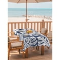 thumbnail image 2 of Outdoor Tablecloth with Umbrella Hole for Patio/Picnic/Party/Camping, Navy Blue Monstera Deliciosa Waterproof Table Cloth Rectangle Table Cover Washable, Tropical Summer Botanical (54"x 80"), 2 of 9