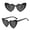 Black Frame Gray Piece, variant on 2026 New European and American Style Heart-Shaped Women's Sunglasses, Fashionable Slimming Sunglasses for Women with Large Faces