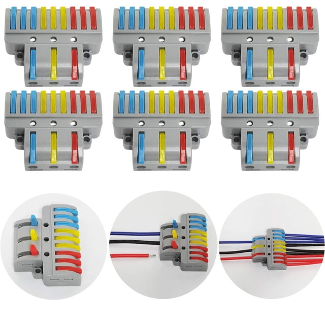 Terminales de conexión, Conector eléctrico con palanca de operación, Terminal de conexión eléctrica automática compacta, 3 entradas 9 salidas, ShuxiuWang 8390612277535