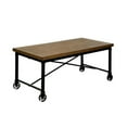 thumbnail image 2 of Furniture of America Saucedo Wood 3-Piece Coffee Table Set in Medium Oak, 2 of 6