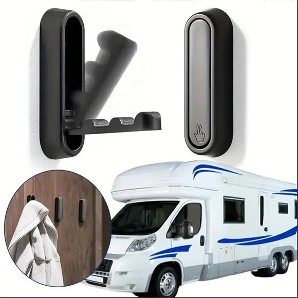3PC Aluminium Alloy Foldable Clothes Hook Storage for RV Bathroom Home Camper Caravan RV Interior Organization Accessories ,Easy to Use