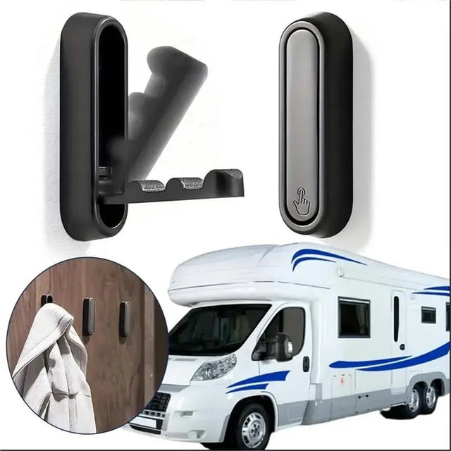 3PC Aluminium Alloy Foldable Clothes Hook Storage for RV Bathroom Home Camper Caravan RV Interior Organization Accessories ,Easy to Use