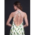 thumbnail image 2 of Bimba Leaves Printed Women Backless Halter Neck Summer Holiday BeachÂ&nbsp;Dress-Small, 2 of 6