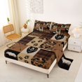 thumbnail image 2 of Castle Fairy Western Bear Queen Sheets 4 Pieces for Teens,Vintage Camo Plaid Queen Sheet Sets,Brown Black Beige,1 Fitted Sheet, 1 Flat Sheet and 2 Pillowcases, 2 of 6