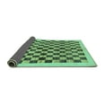 thumbnail image 2 of Ahgly Company Indoor Round Checkered Turquoise Blue Modern Area Rugs, 6' Round, 2 of 4