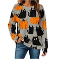 thumbnail image 5 of Halloween Sweatshirts for Women Plus Size Fall Graphic Crew Neck Long Sleeve Pullover Sweatshirt, 5 of 6