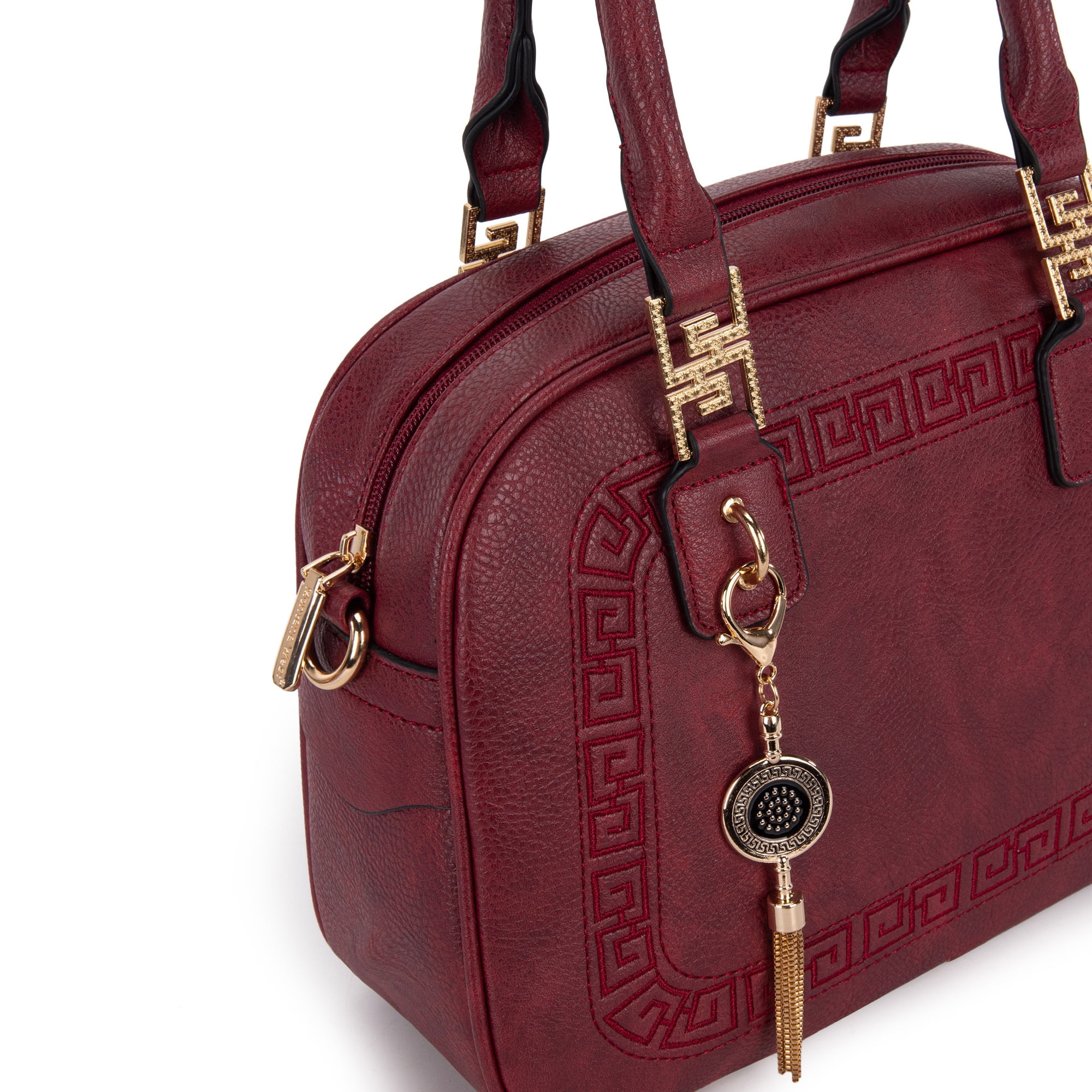 Montana West Small Top Handle Purse for Women Crossbody Satchel Handbag Barrel Bag, Burgundy
