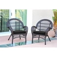 thumbnail image 2 of Jeco Chaise en Osier Espresso avec Coussin Noir - Ensemble de 2, Espresso, 2 of 2