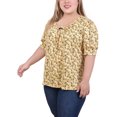 thumbnail image 2 of NY Collection Plus Size Short Sleeve Balloon Sleeve Top, 2 of 4
