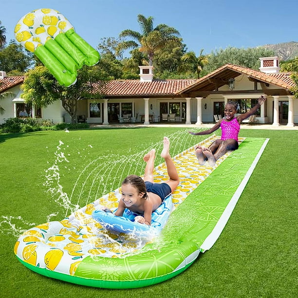Terra Durable Slip and Slide, Inflatable Water Slides with Body Boards