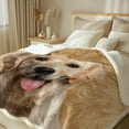 thumbnail image 2 of Sherpa Fleece Blanket Golden Retriever Plush Throw Blanket Warm Fuzzy Dog Blanket for Couch Sofa, Twin (60" X 80"), 2 of 6