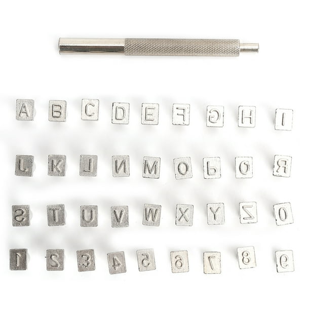 Number Punch Set,37Pcs Alphabet Punch Alloy DIY Alphabet Punch Set