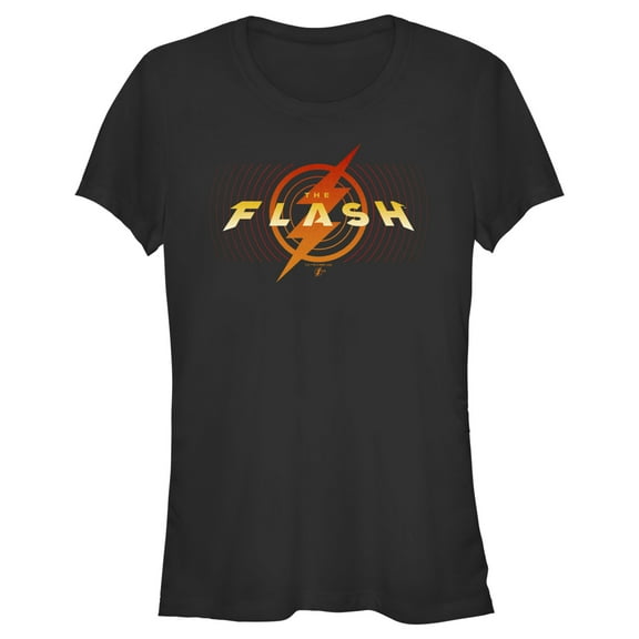 Junior's The Flash Animated Yellow Logo Graphic Tee Black 2X Large