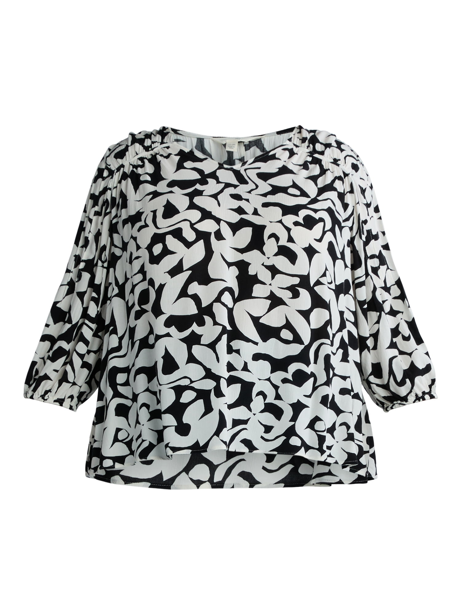 Terra & Sky Women's Plus Size Poet Sleeve Blouse, Sizes 0X-5X