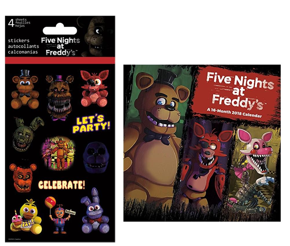 Five Nights at Freddy's 2018 Mini Calendar and Stickers Bundle 
