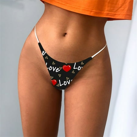 

Shiusina Women s Underpants Comfort Low-Rise Soft T-Back G-String Panties Black M