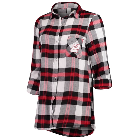 Women's Concepts Sport Black/Red Brad Keselowski Headway Tunic Flannel Shirt