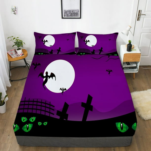 Happy Halloween Bed Sheets Fitted Sheets Luxury Festival Gift For