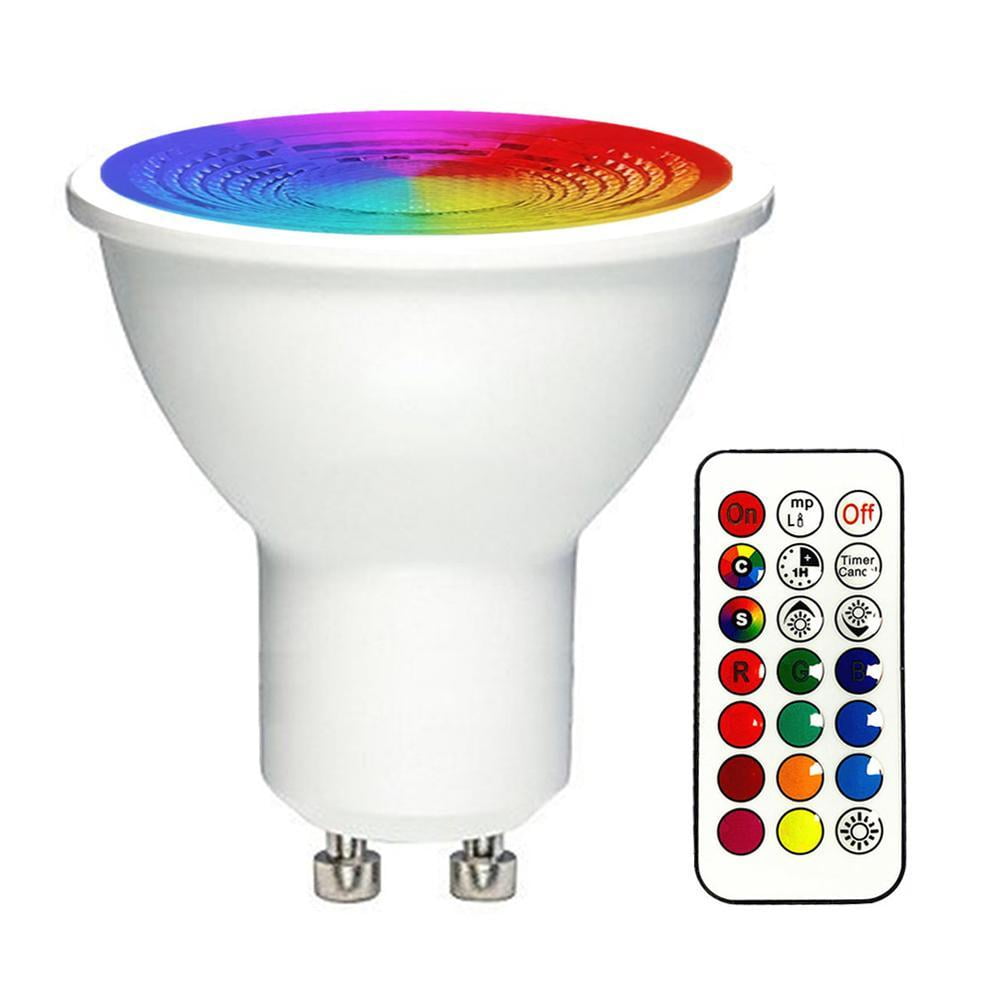 Overstijgen steeg thee RGBW GU10 LED Color Changing Spot Light 2 Lighting Mode 3W RGB LED Bulb  with Remote Control Memory Timer Function for Bar Stage Party - Walmart.com